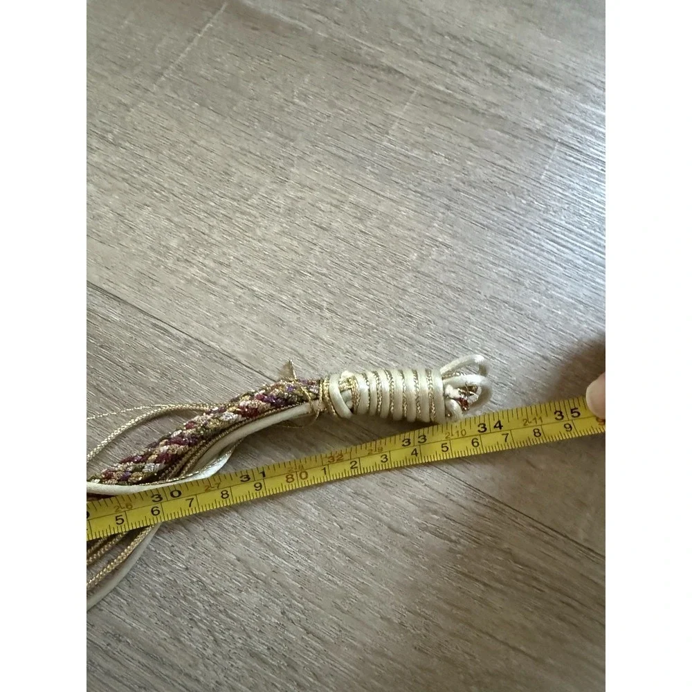 Vintage Carolyn Tanner Gold & Mother Of Pearl Braided Rope Belt